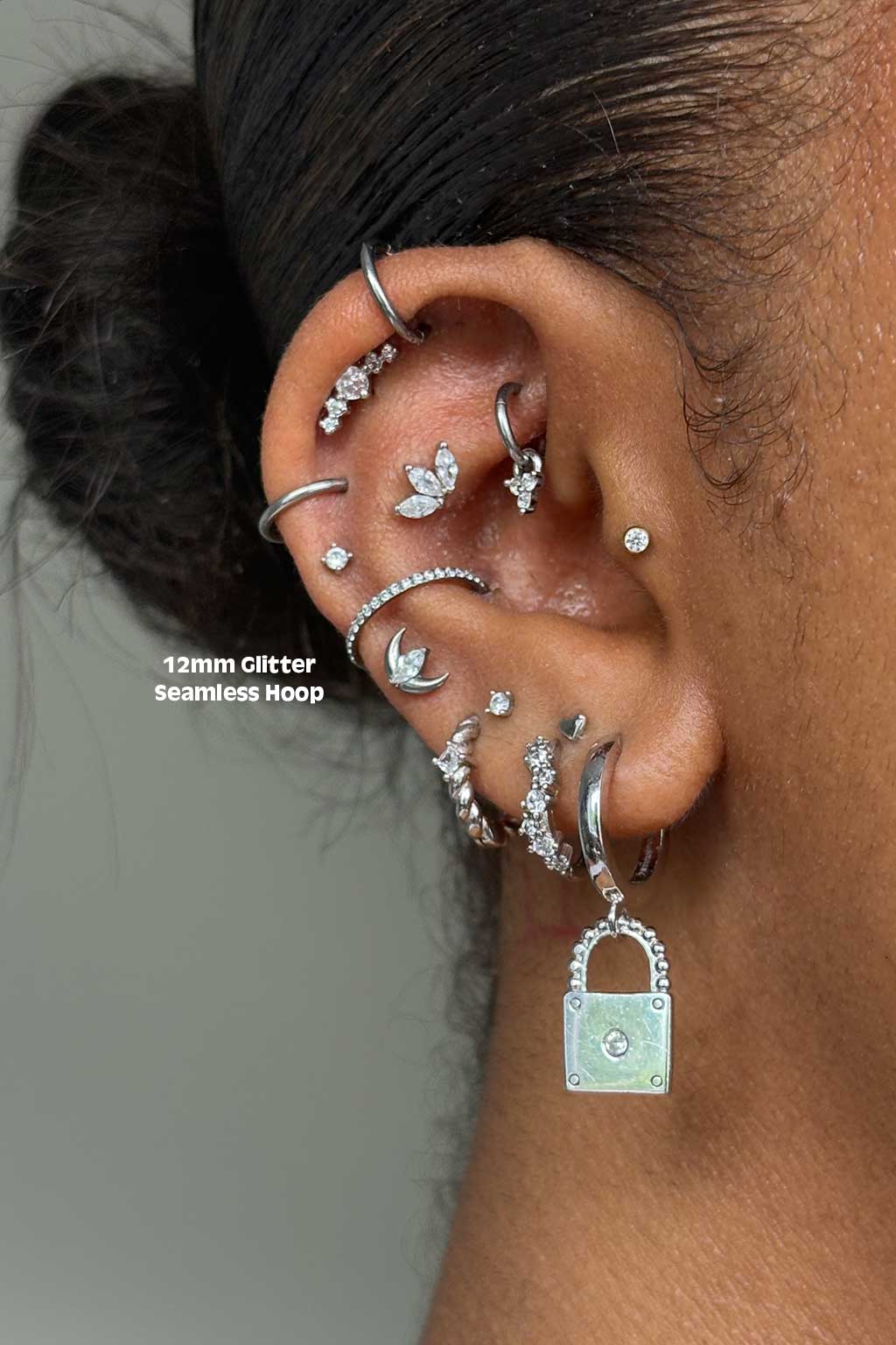 Glitter CZ Seamless Hoop Clicker (Single)