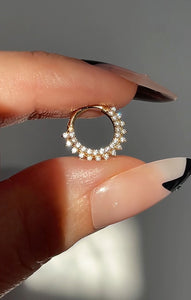 Chloe | 14k Solid Gold Segment Hoop 8mm