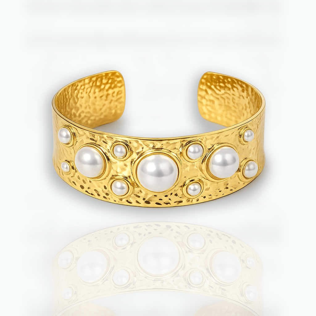 Poseidon Chunky Pearl Bangle Cuff