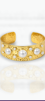 Poseidon Chunky Pearl Bangle Cuff