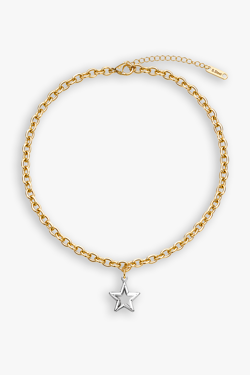 Chunky Star Necklace - Two Toned
