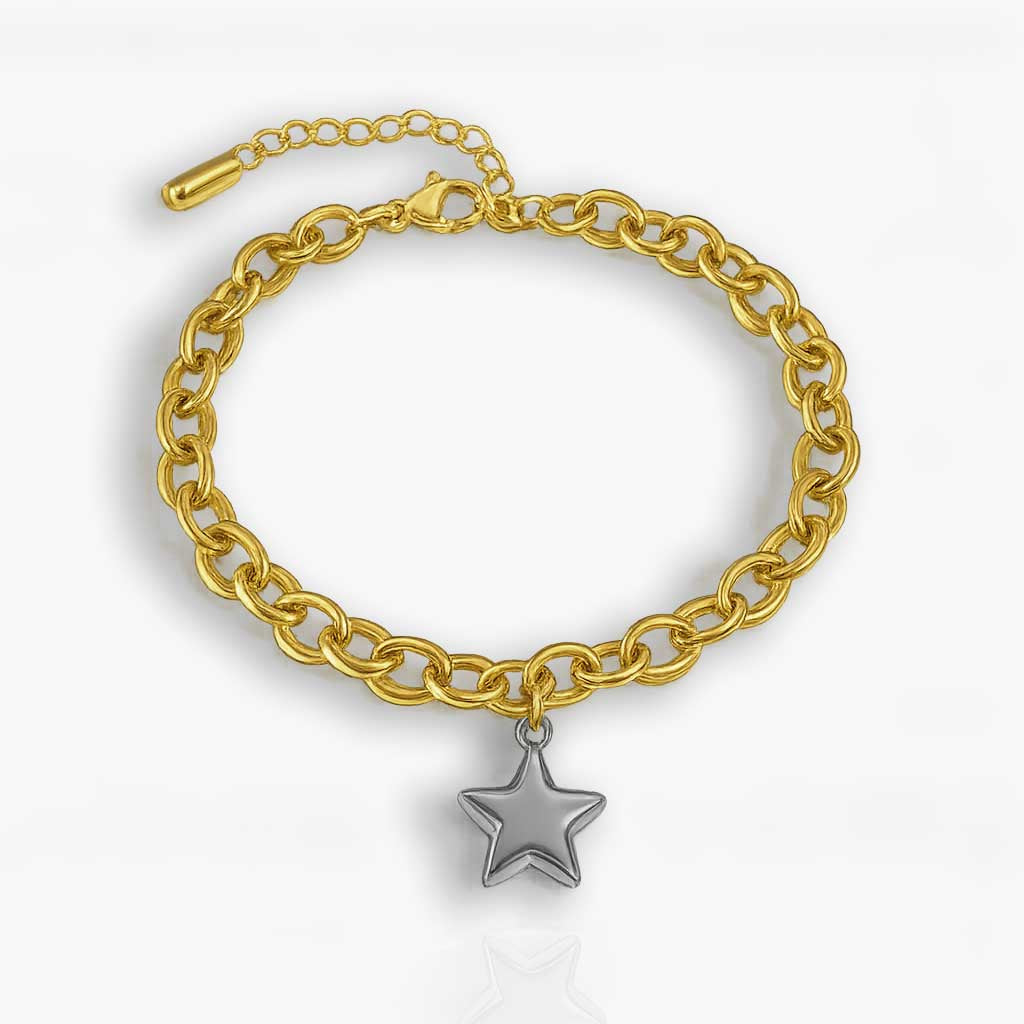 Chunky Star Bracelet - Two Toned