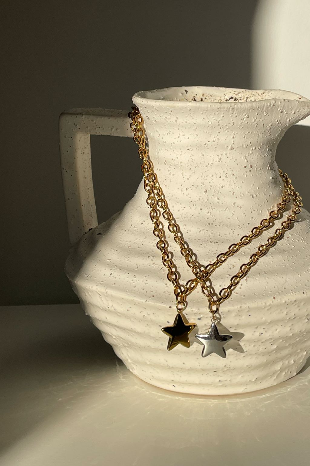 Chunky Star Necklace - Two Toned
