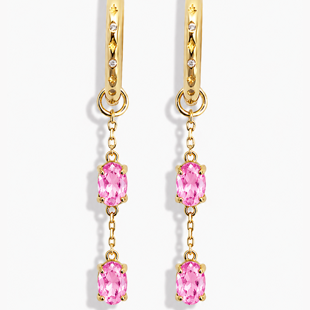 Cotton Candy Pink Hoop Earrings