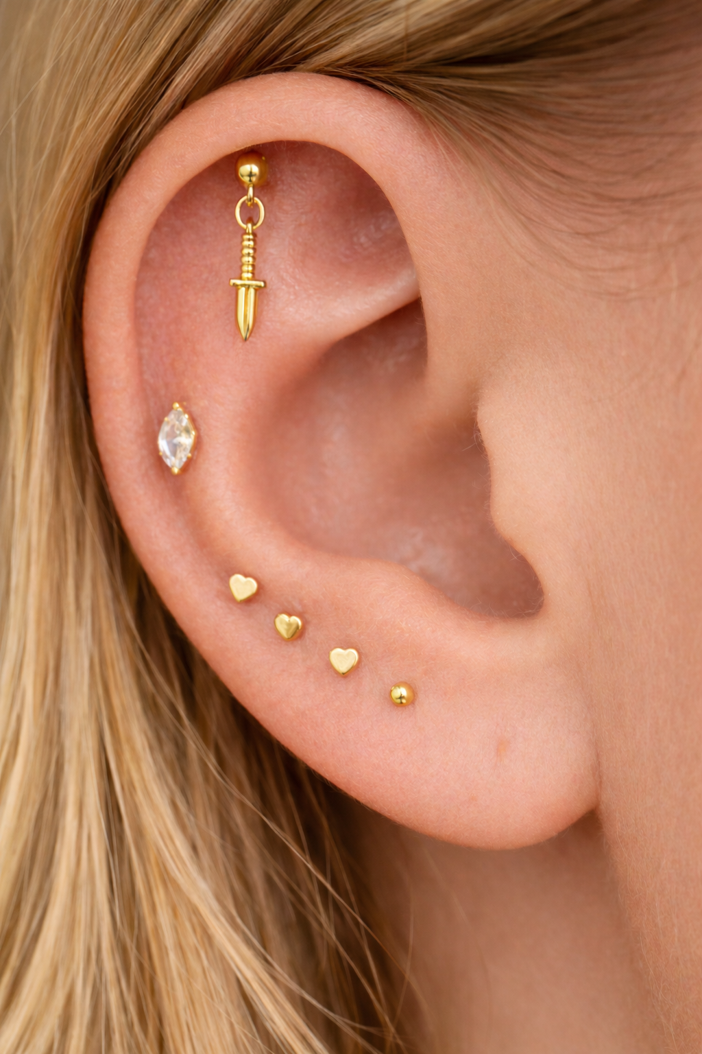 Dainty Dagger | Vertical Helix OR Hidden Helix Earring