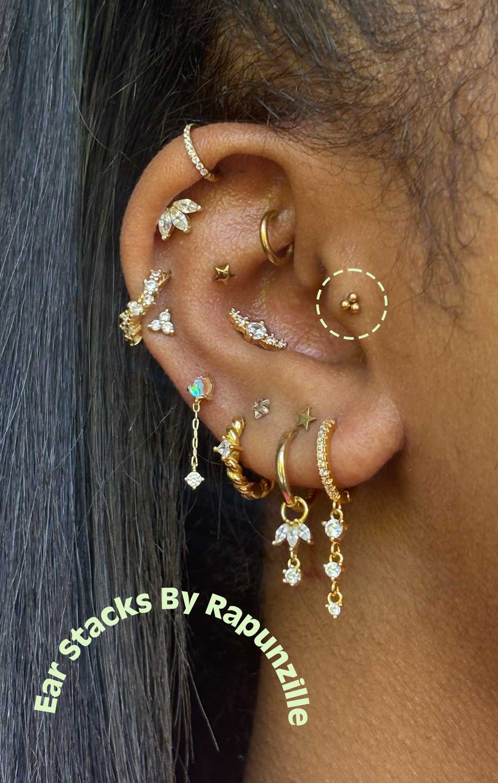 Micro Beaded Triangle Flat Back
