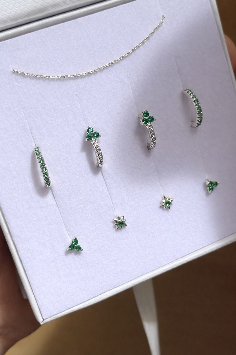 Emerald Basics Earring Stack Set