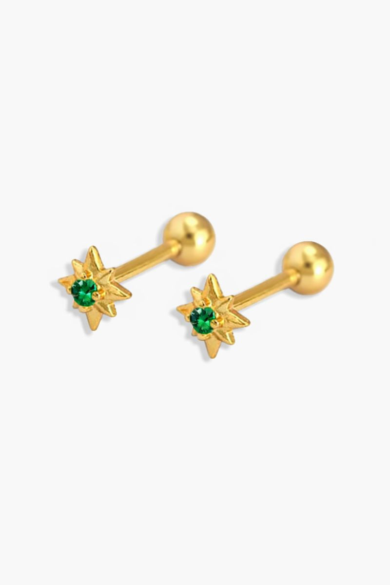 Emerald Green - Micro Starburst Ball Back Studs