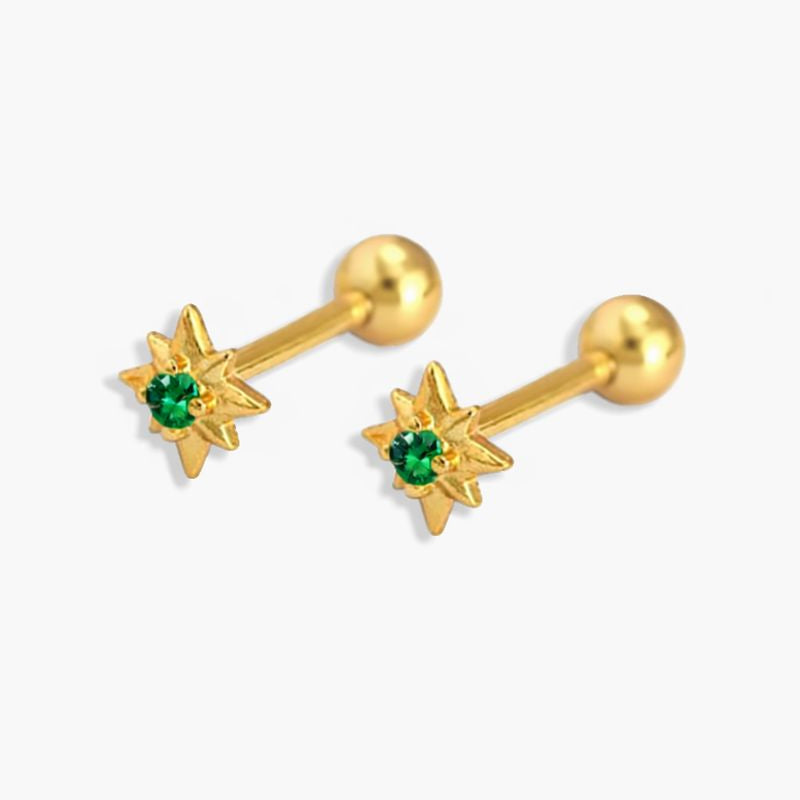 Emerald Green - Micro Starburst Ball Back Studs