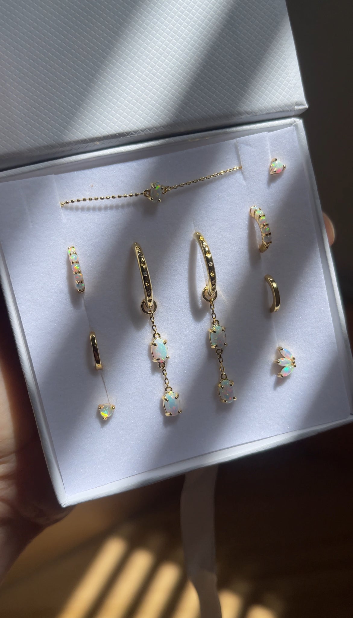 Premium Opalescent Earring Stack Set