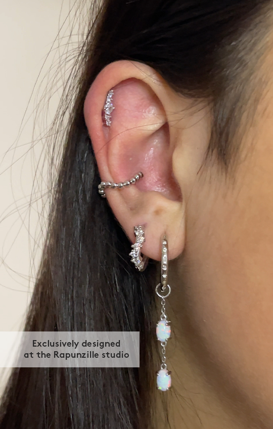 Glaze Beaded Cartilage Hoop