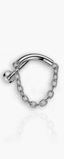 Hide & Seek - Verstecktes Helix-Curved-Bar-Ketten-Piercing mit flacher Rückseite