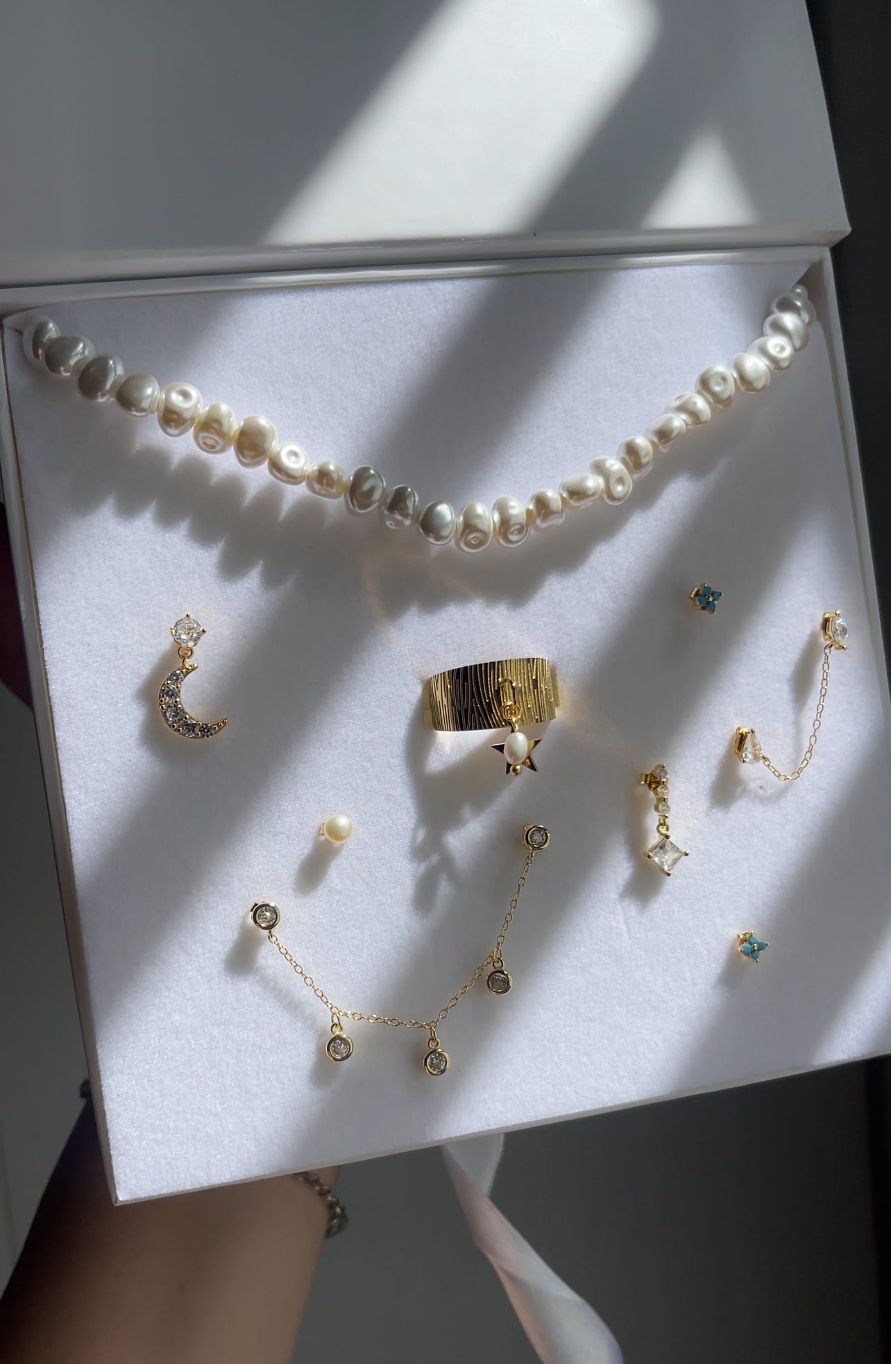 Pearl Treasures Earring Stack Set & Ring & Necklace Set