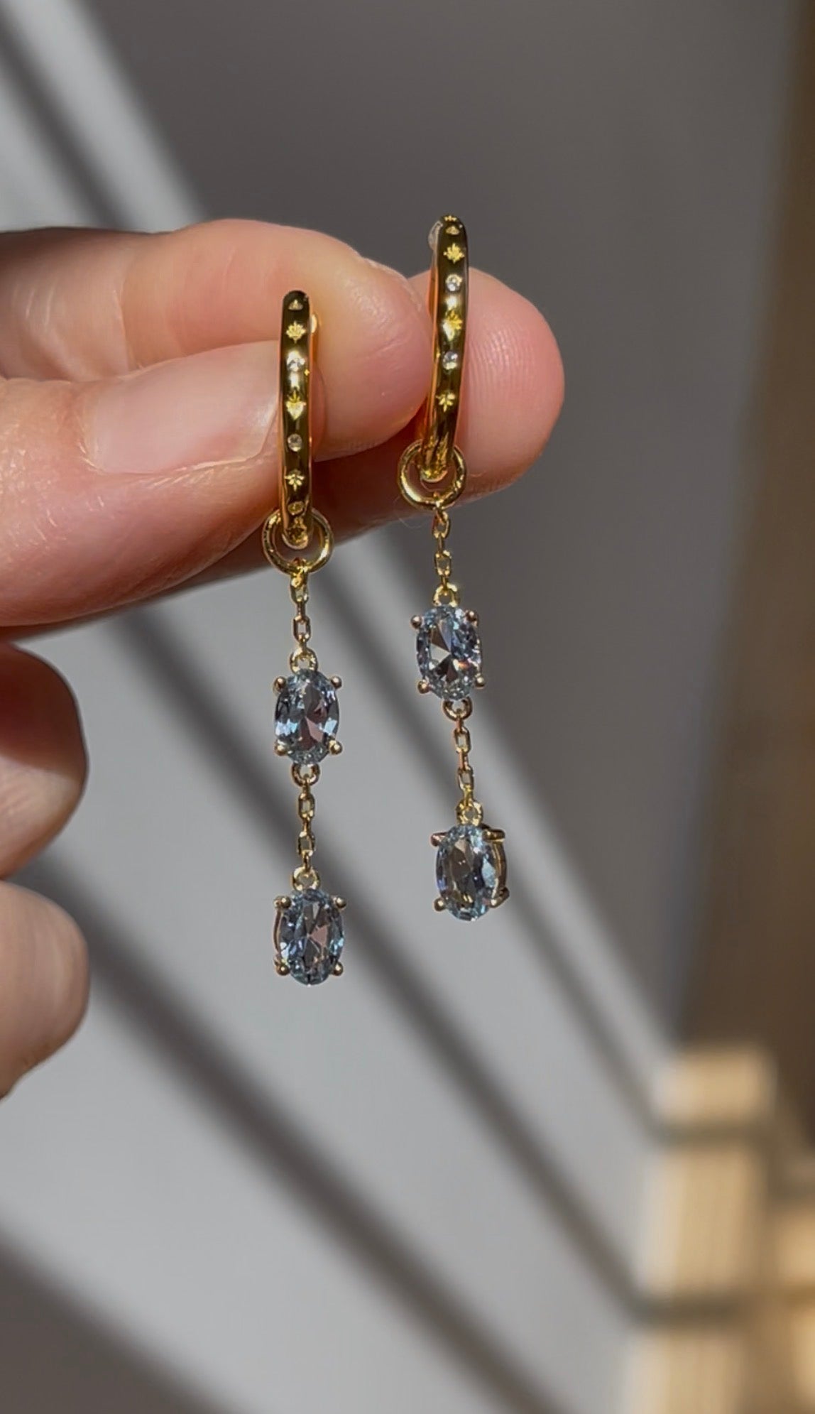 Mermaid Sparkle - Topaz Hoop Earrings