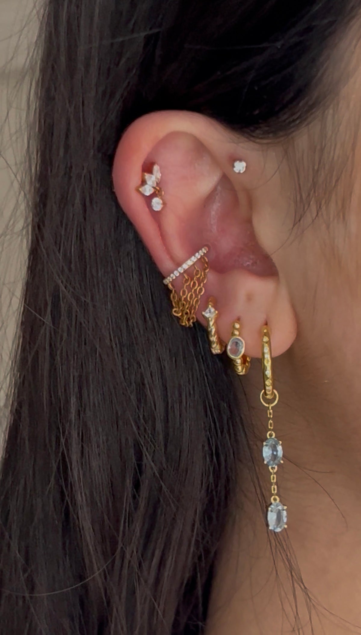 Mermaid Sparkle - Topaz Hoop Earrings