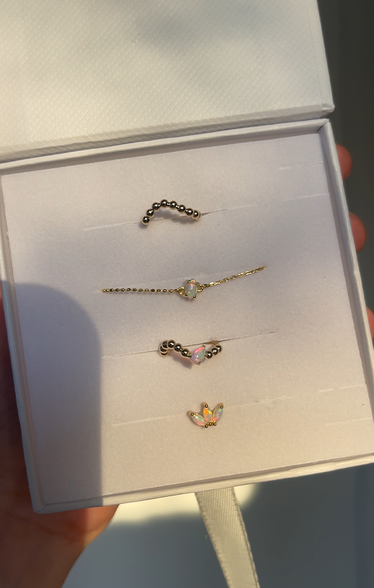 Iridescent Earring Stack Set