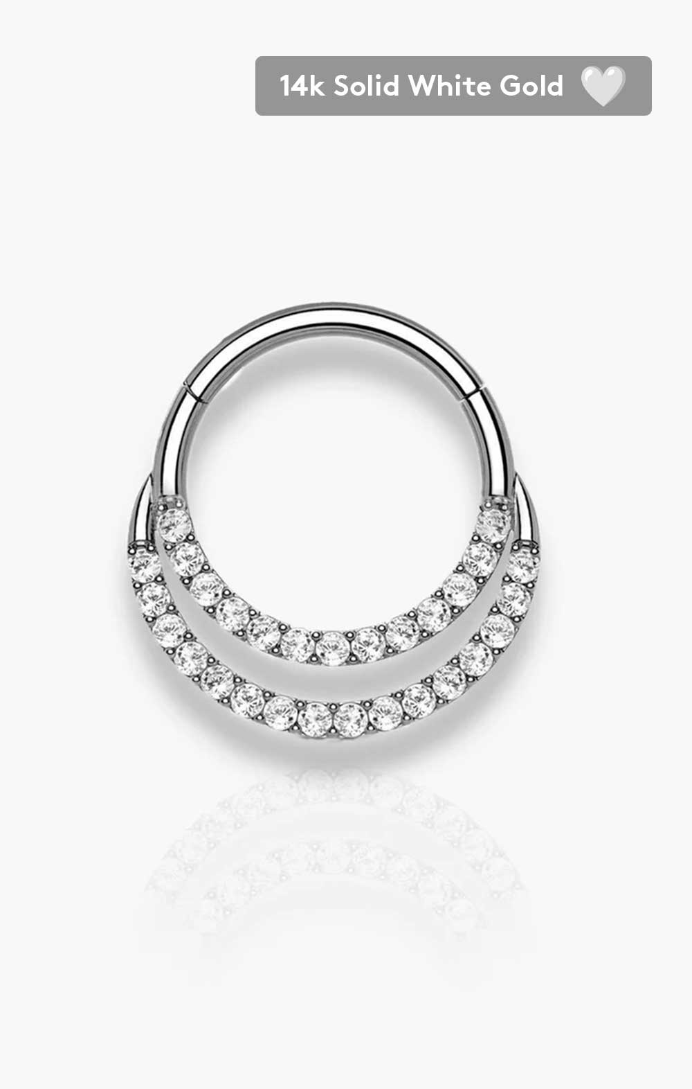 Isabella | Double Segment Hoop in 14k Solid Gold