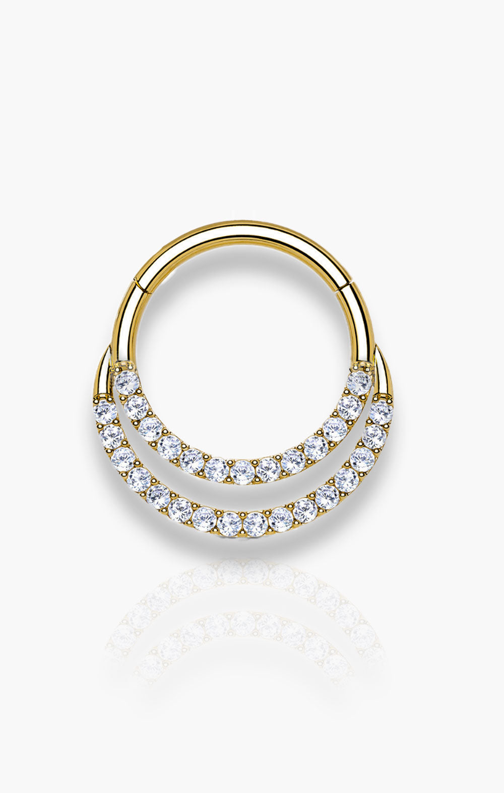 Isabella | Double Segment Hoop in 14k Solid Gold