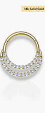 Isabella | Double Segment Hoop in 14k Solid Gold