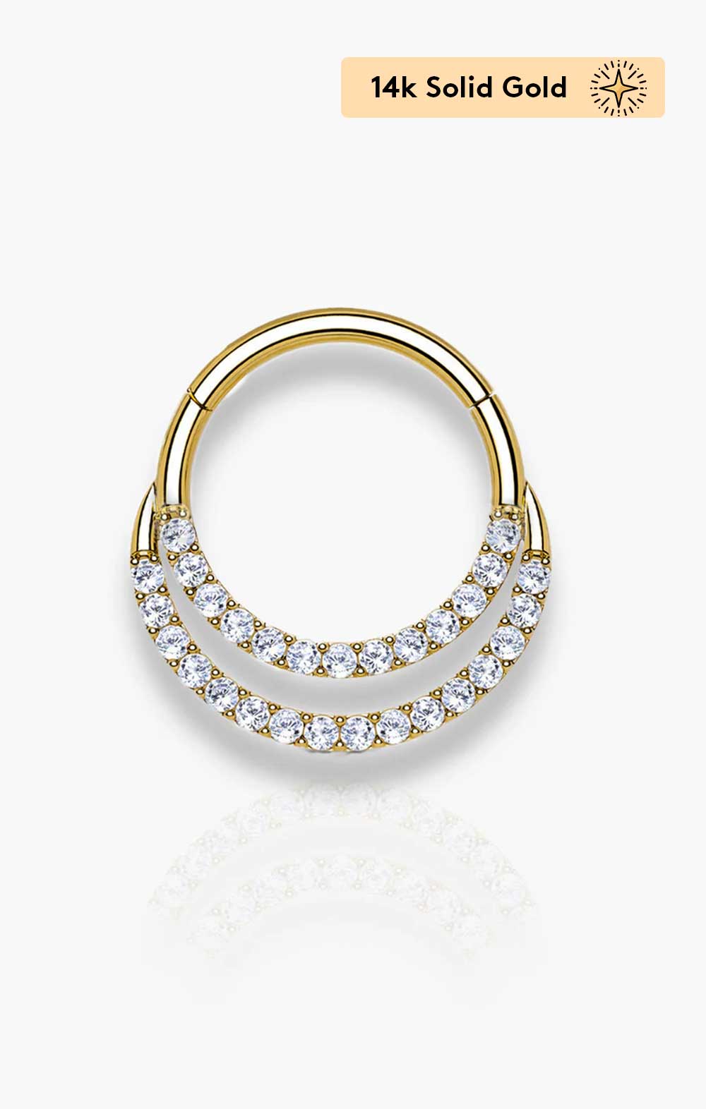 Isabella | Double Segment Hoop in 14k Solid Gold