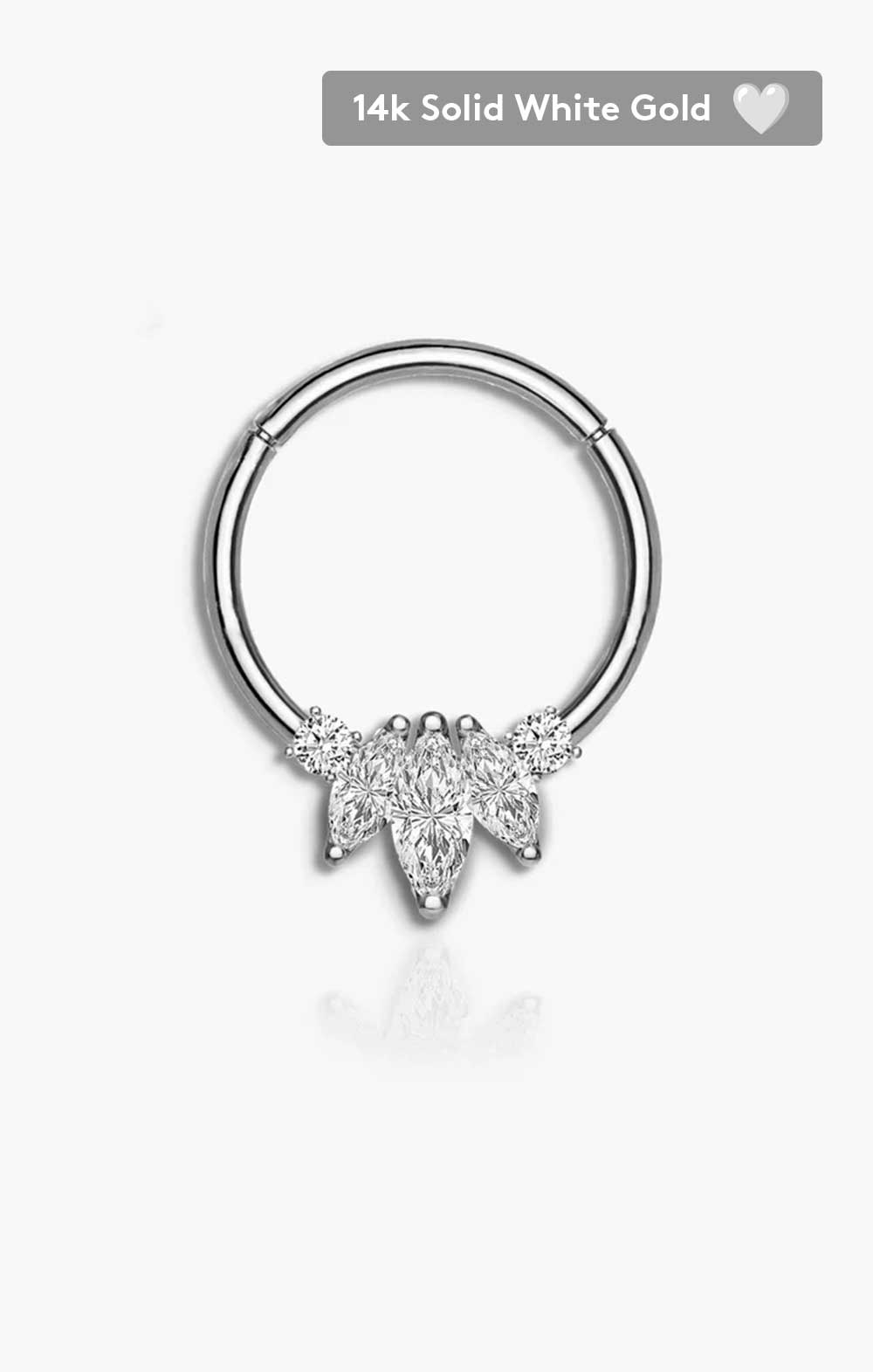 Marquise Segment Hoop | 14k Solid Gold