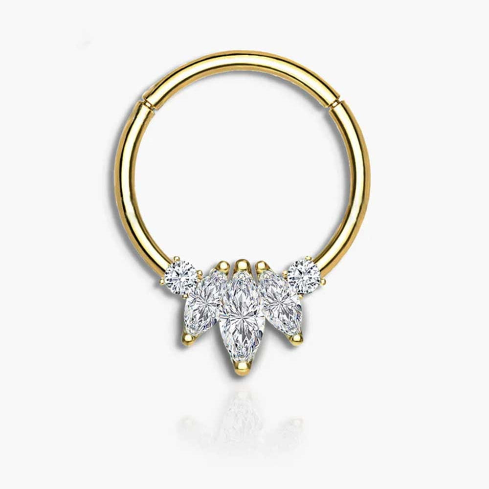 Marquise Segment Hoop | 14k Solid Gold