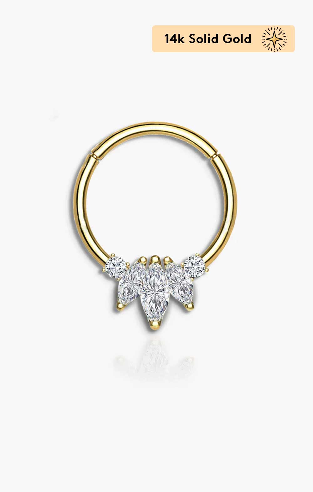 Marquise Segment Hoop | 14k Solid Gold