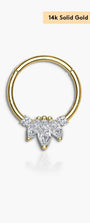Marquise Segment Hoop | 14k Solid Gold