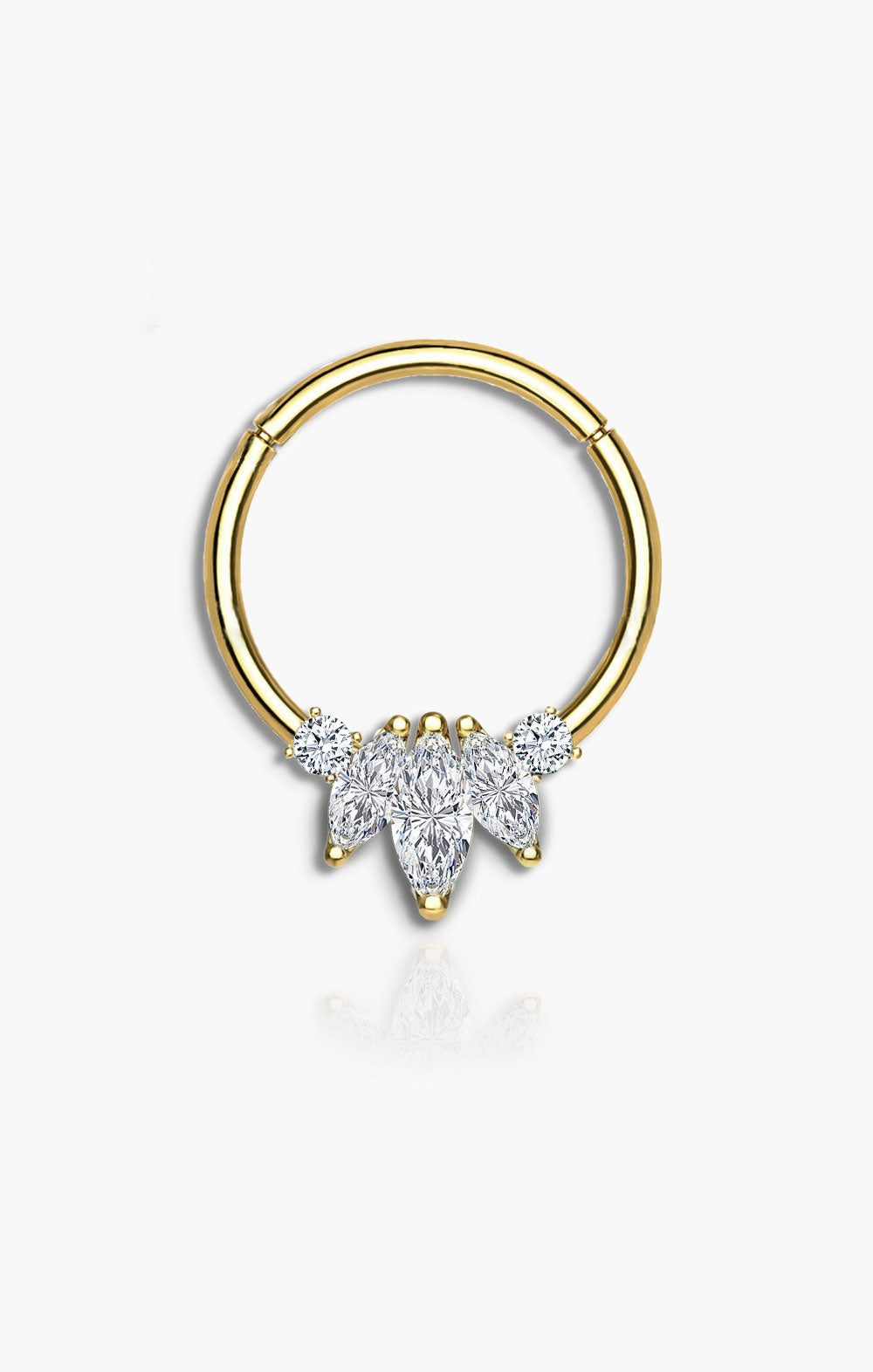 Marquise Segment Hoop | 14k Solid Gold