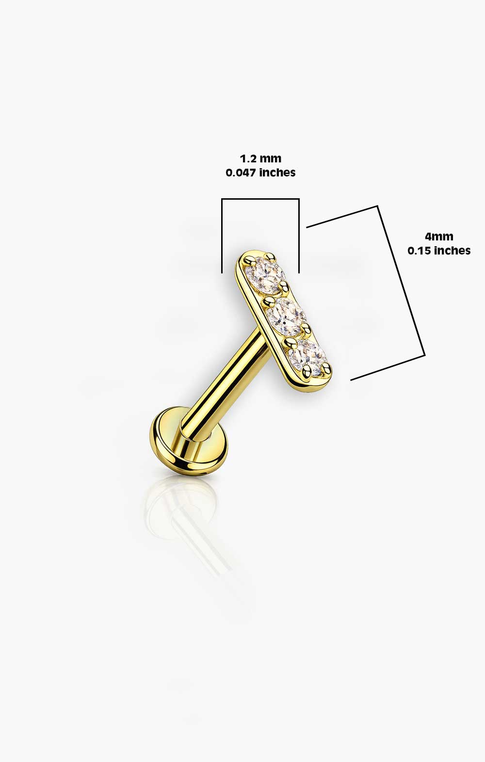 Micro CZ Bar Flat Back