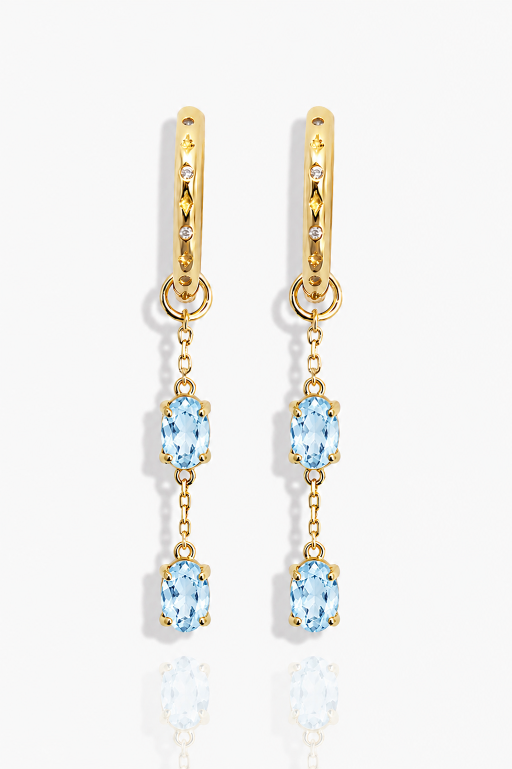 Mermaid Sparkle - Topaz Hoop Earrings