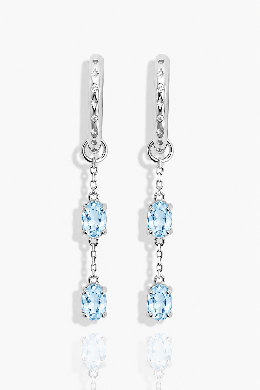 Mermaid Sparkle - Topaz Hoop Earrings