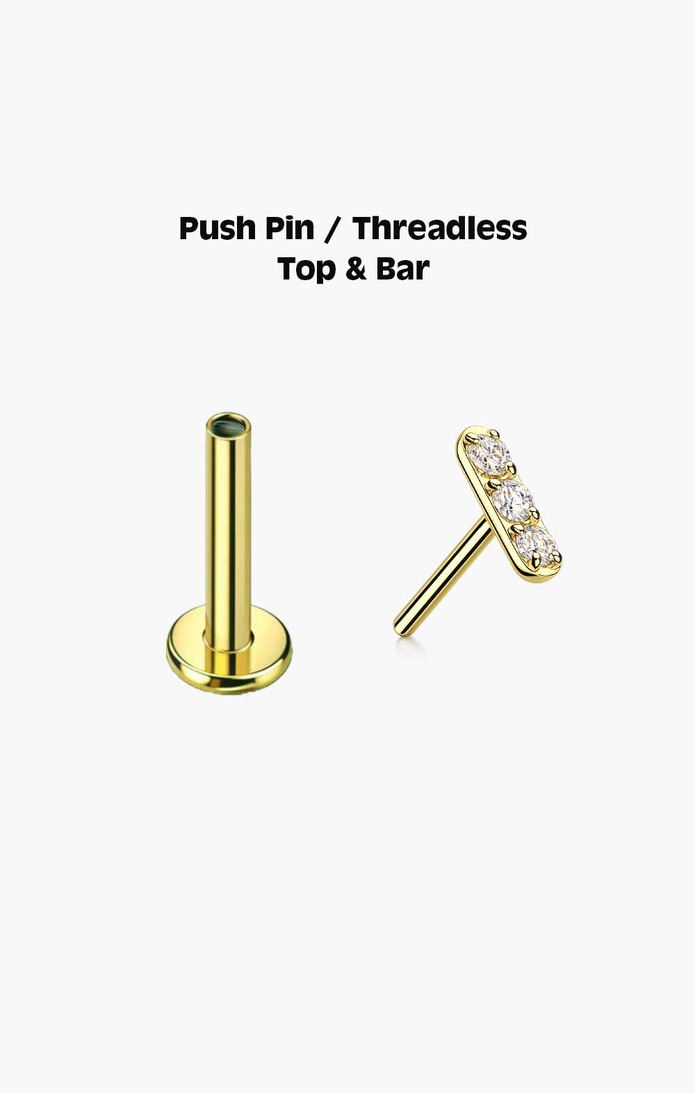 Micro CZ Bar Flat Back