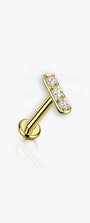 Micro CZ Bar Flat Back