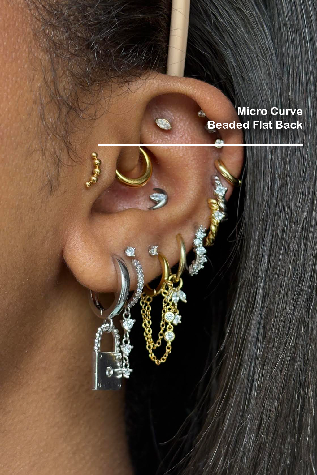 Micro Curved Beaded Flat-Back