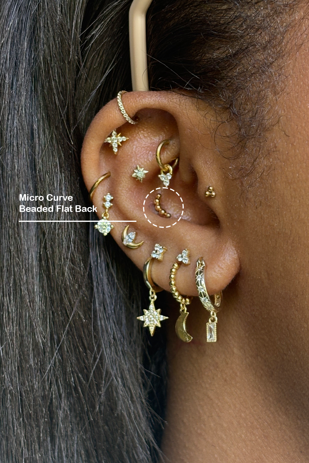 Micro Curved Beaded Flat-Back