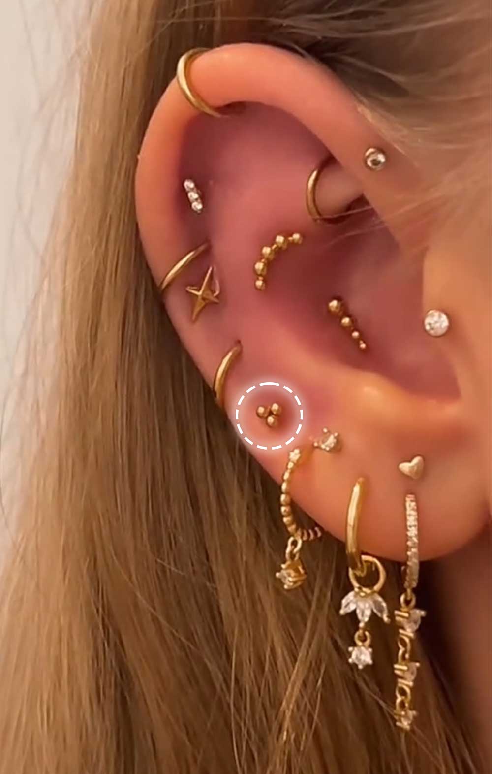 Micro Beaded Triangle Flat Back