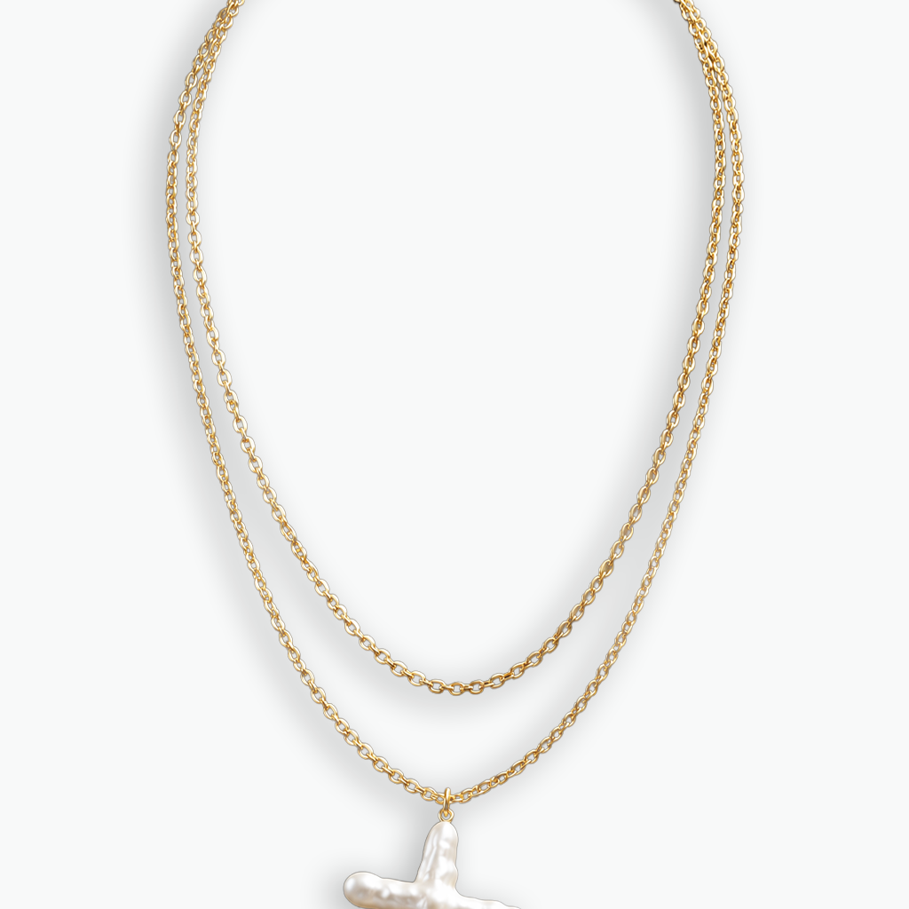 Pearl Cross Necklace