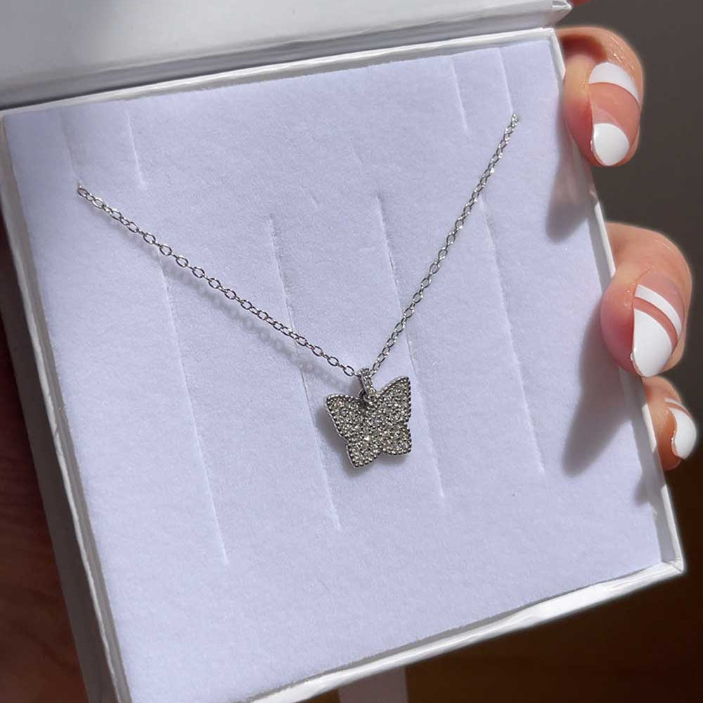 Petite Wings - CZ Butterfly Necklace