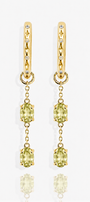 Pistachio Biscotti - Peridot Drop Hoop Earrings