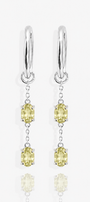 Pistachio Cream - Peridot Drop Hoop Earrings