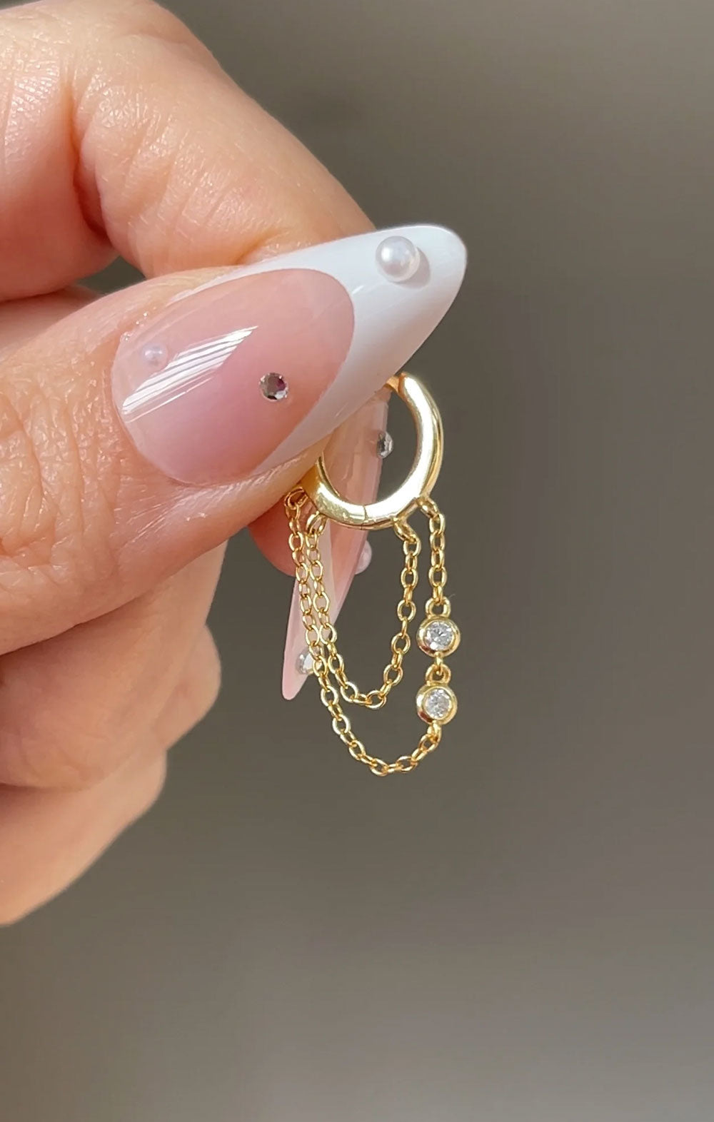 Petite Double Chain Huggies