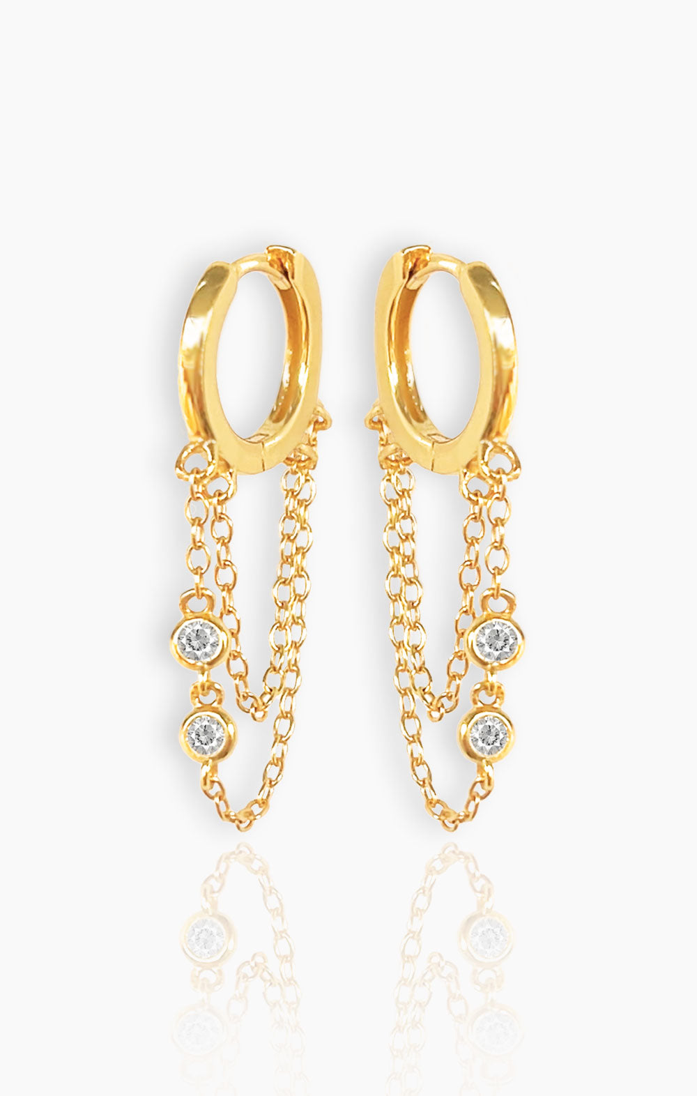 Petite Double Chain Huggies