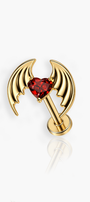 Scarlet Red Bat Flat Back