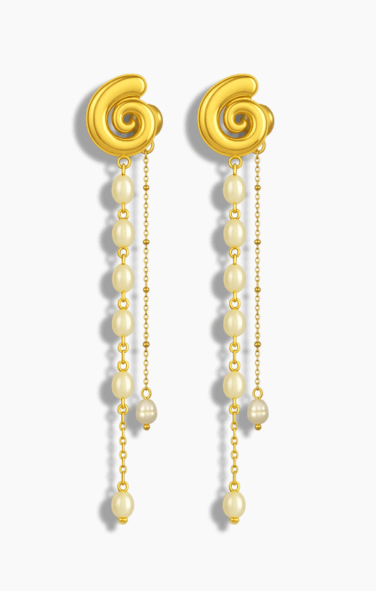 Seafoam Shell Statement Earrings
