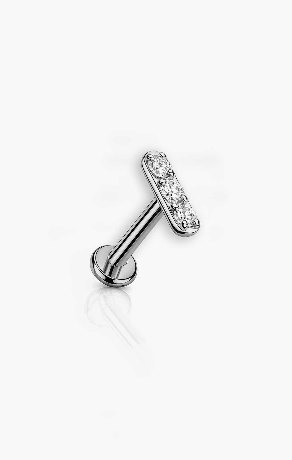 Micro CZ Bar Flat Back