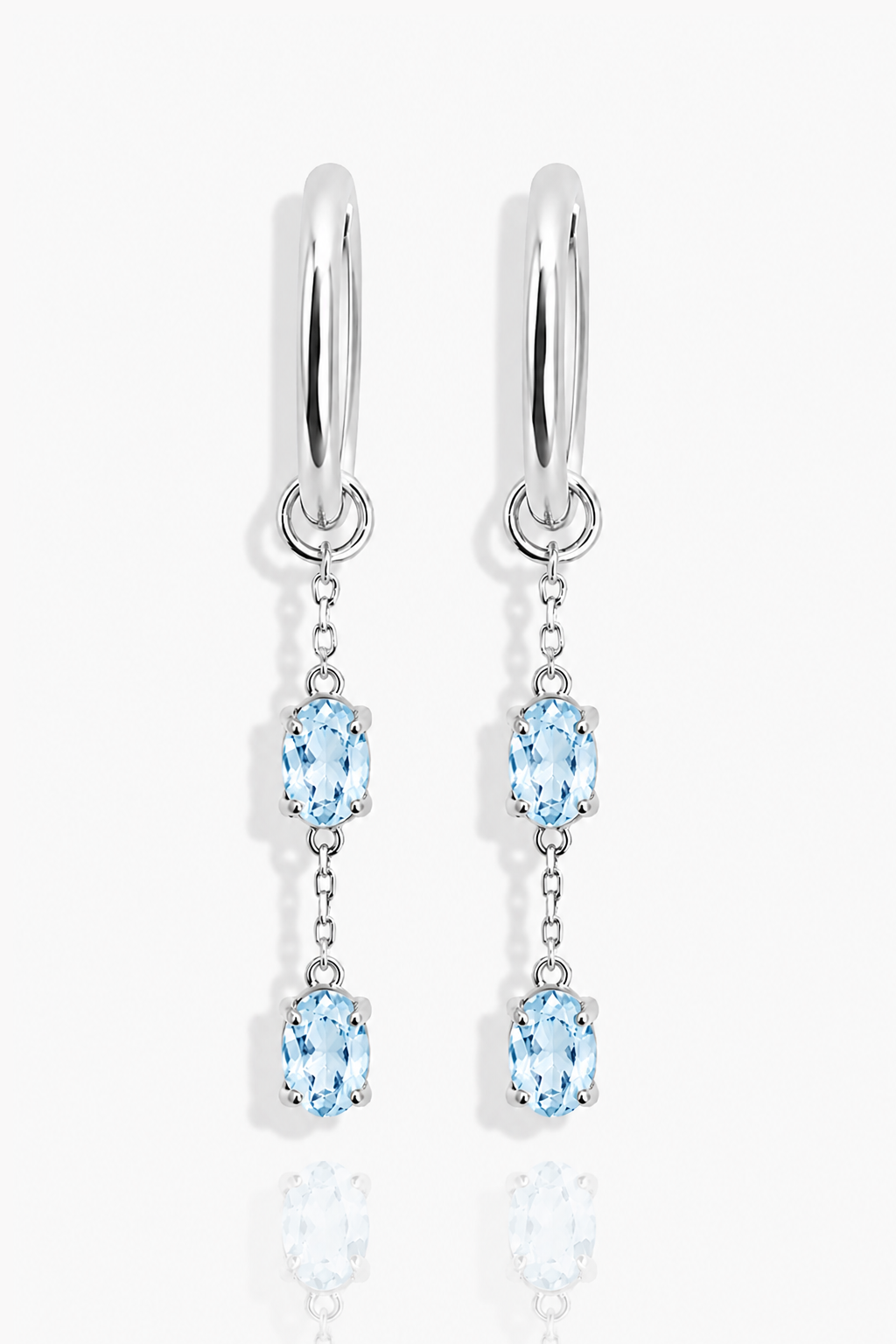 Sea Glass - Topaz Hoop Earrings
