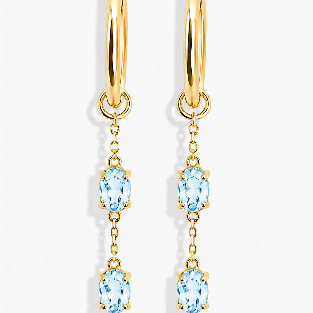 Sea Glass - Topaz Hoop Earrings