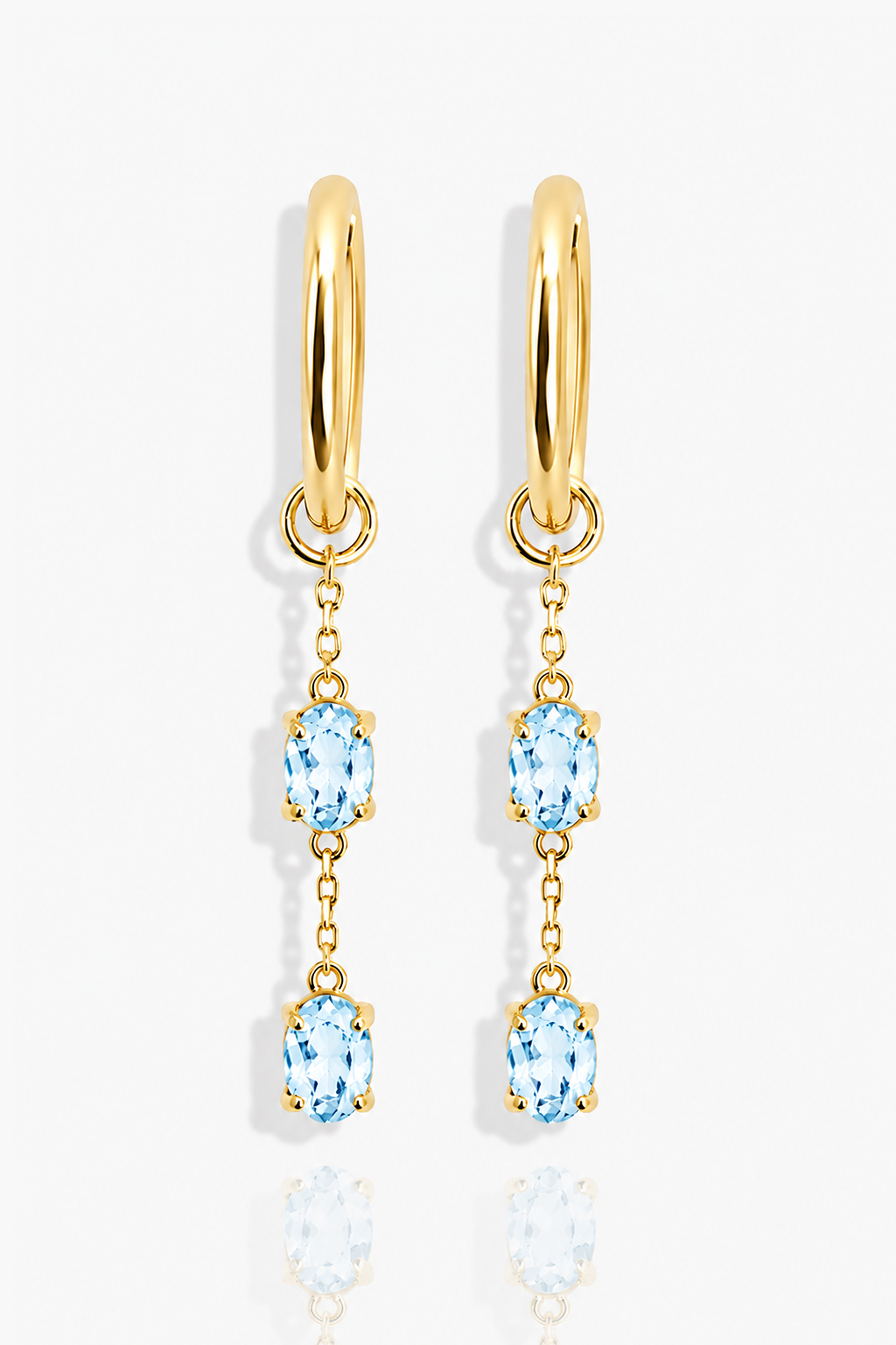 Sea Glass - Topaz Hoop Earrings