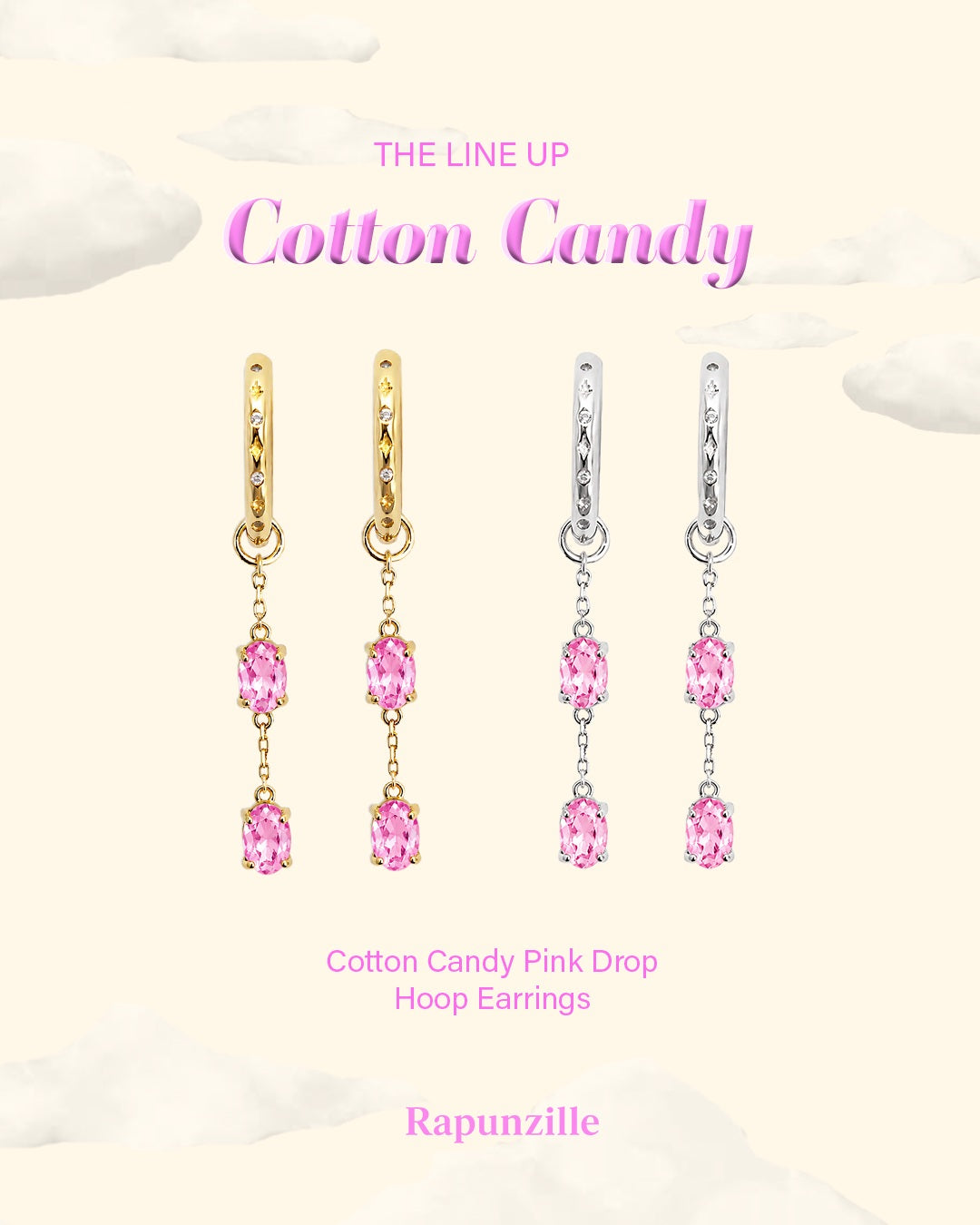 Cotton Candy Pink Hoop Earrings